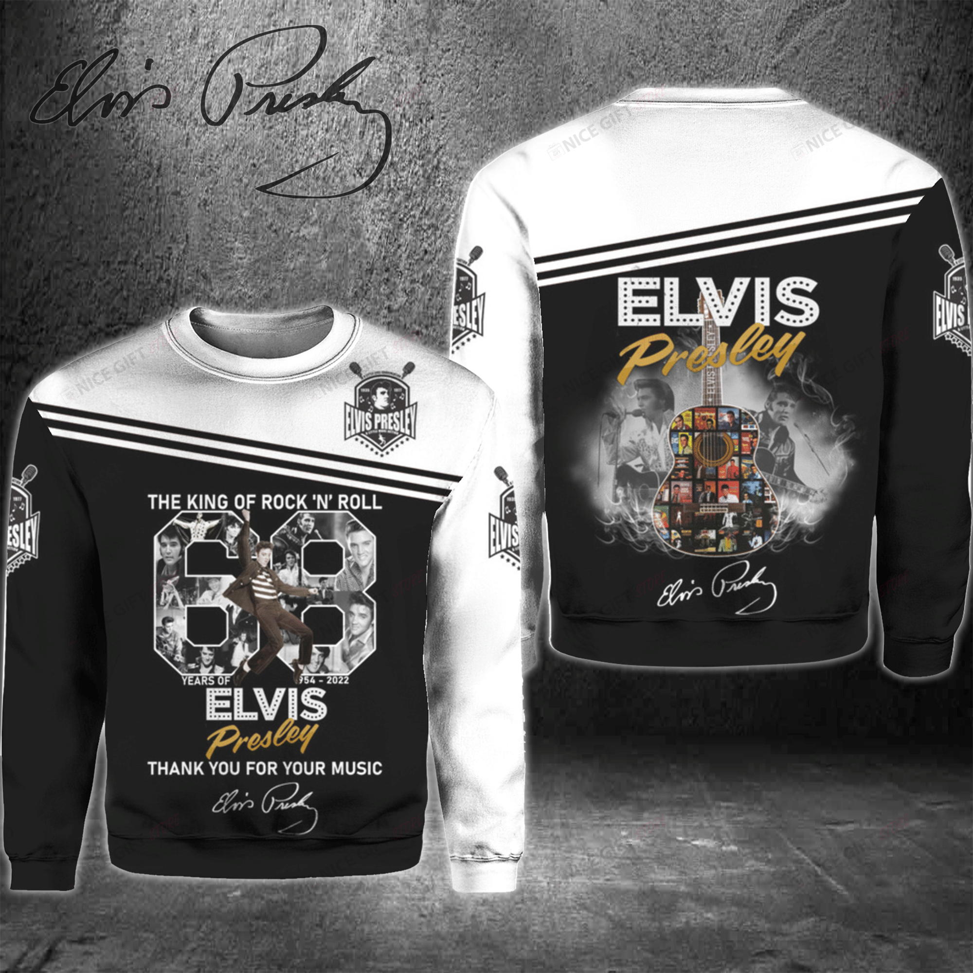 Elvis Presley Crewneck Sweatshirt 3Cs-F7K3