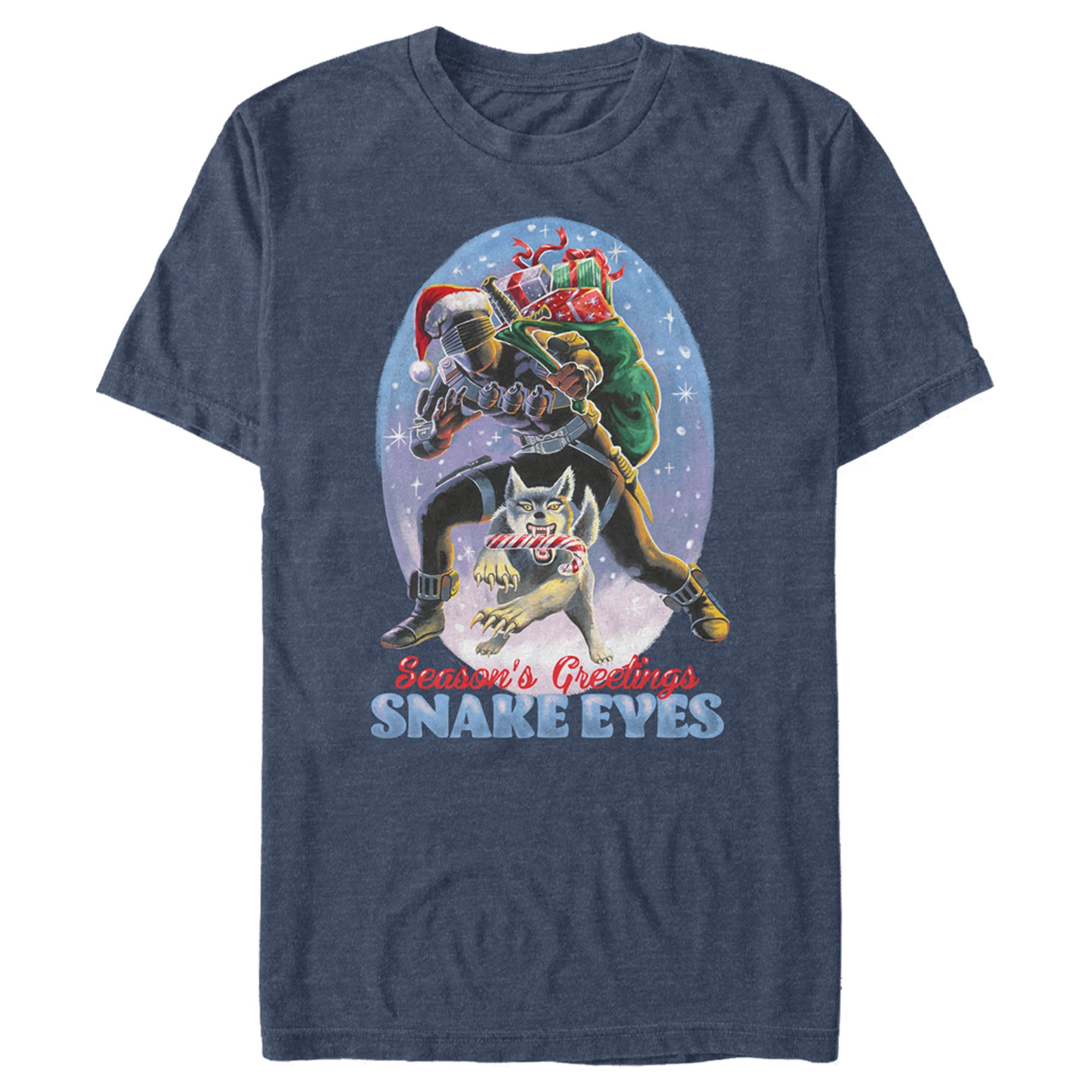 Gi Joe Men’S Christmas Snake Eyes Season’S Greetings  T-Shirt