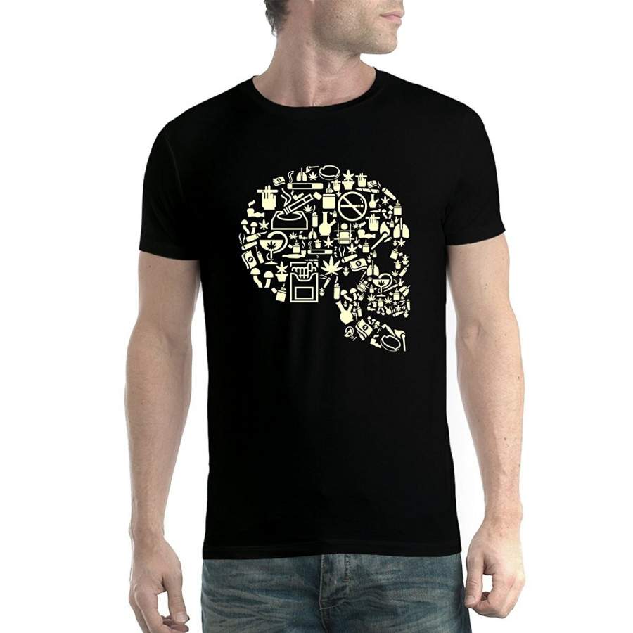 Bad Habits Skull Smoking Kills Men Fashion Cotton T-Shirt