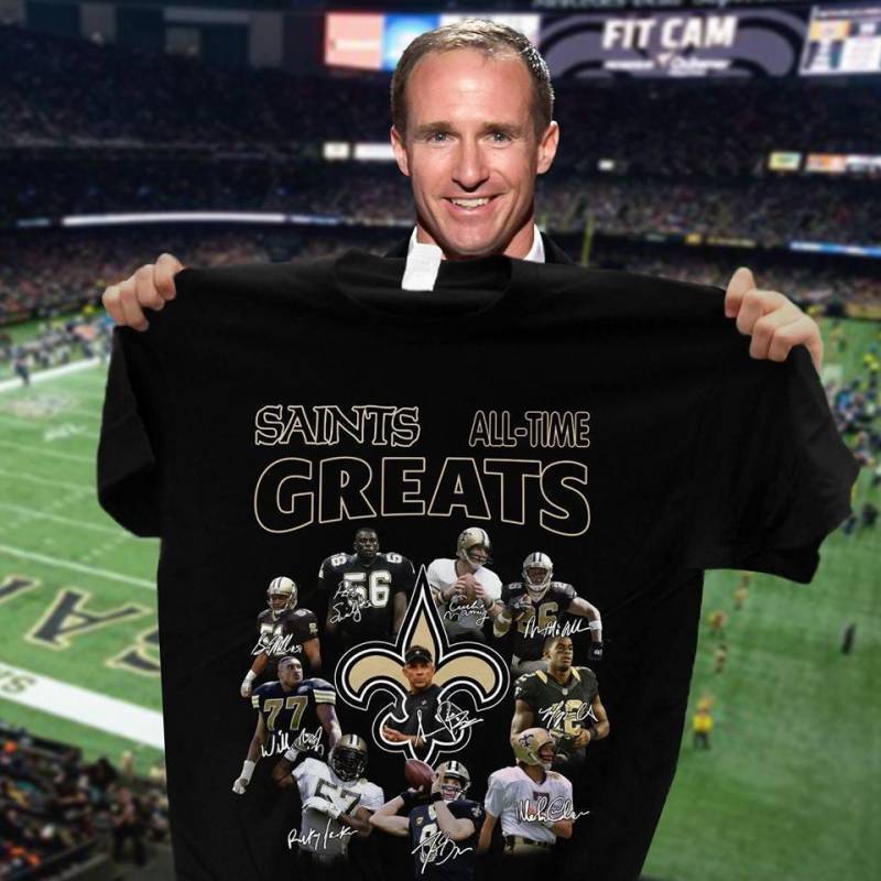 New Orleans Saints All Time Greats Coach And Players Signatures T Shirt