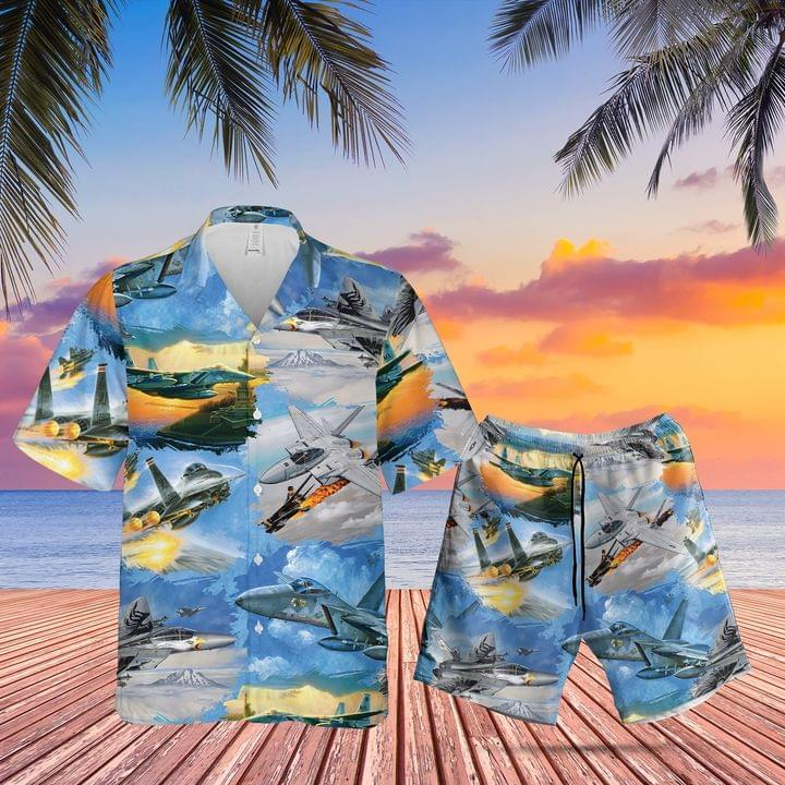 Air Force Mcdonnell Douglas F-15 Eagle Set Hawaiian Shirt Pre11065