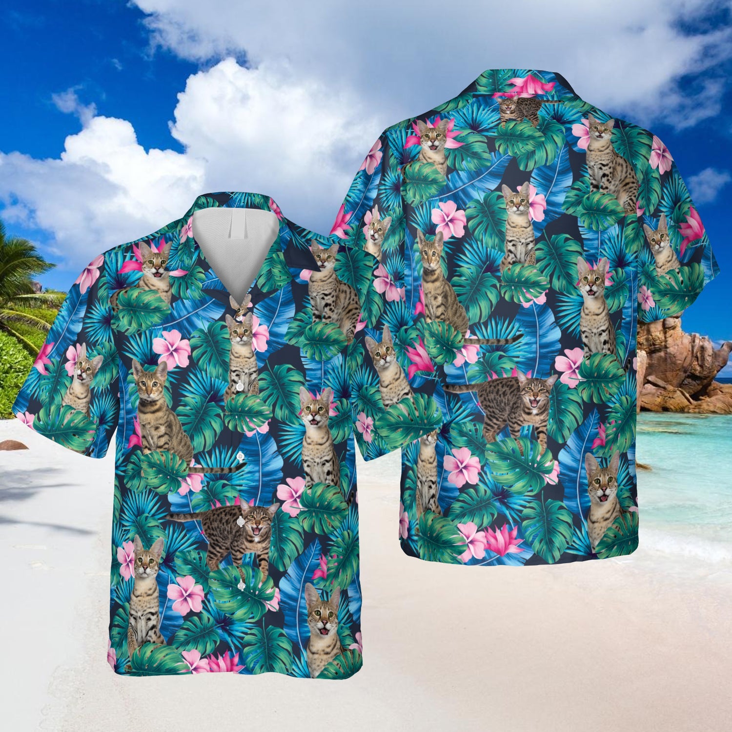 Hibicus Bengal Kittens Hawaiian Island Shirts Idea Ha110290