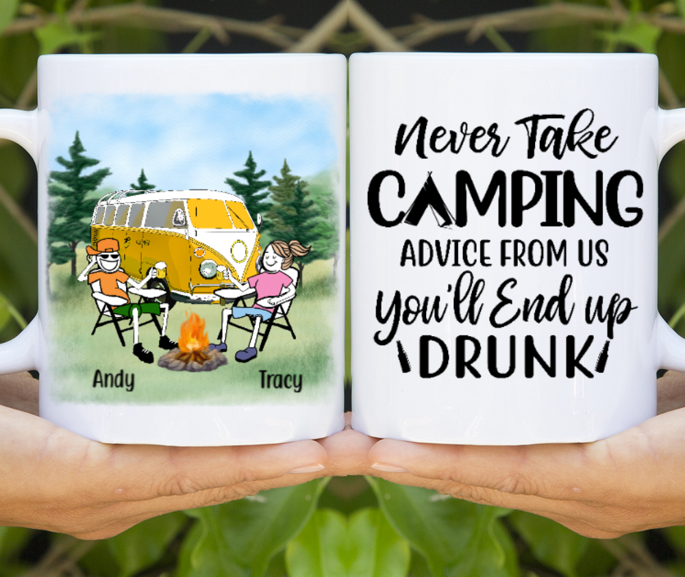 Personalized Mug, Funny Couple Go Camping Mug, Gift For Camping Lovers