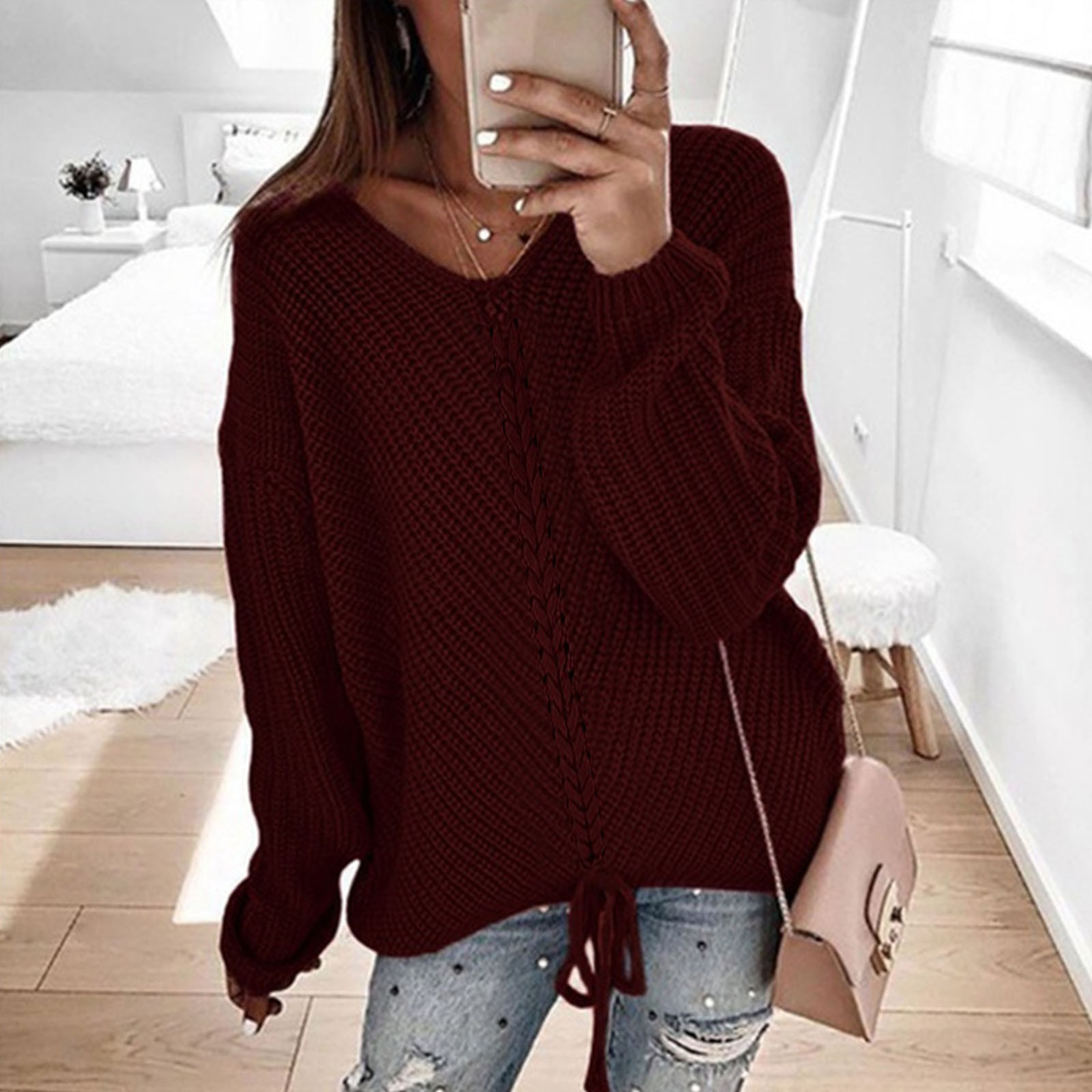 2022 Newest Sexy Women Pullovers Hollow Out Tied Designed Sweater For Girls Famale Pullover Topwear Hot Selling Свитер Женский alx