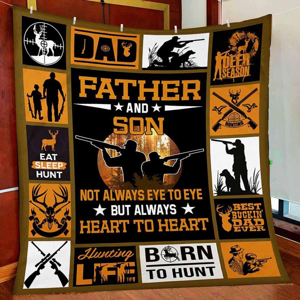 Deer Hunting Father And Son Blanket – Best Bucking Dad Ever Fleece Blanket Quilting Christmas Gift For Father