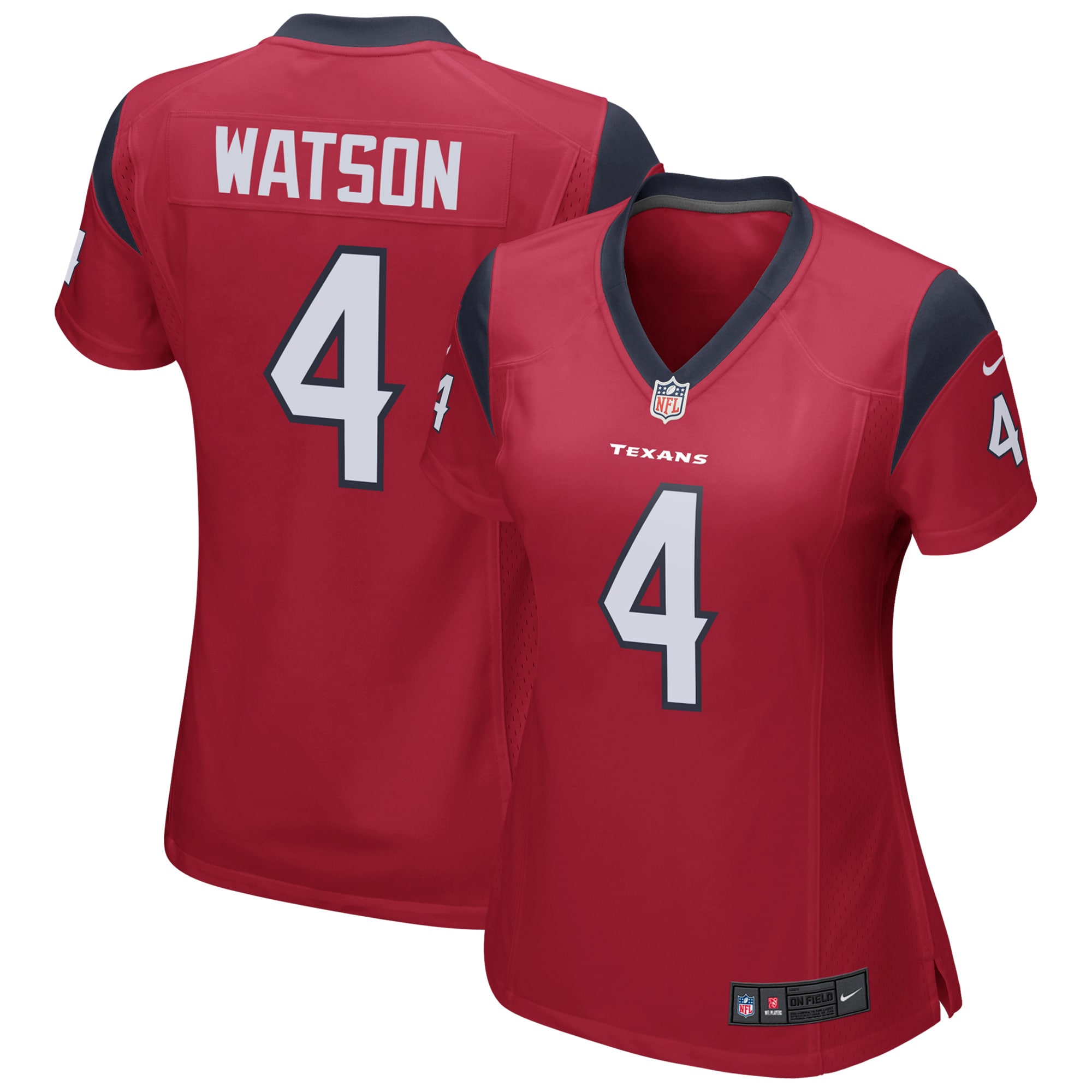 Deshaun Watson Houston Texans Women's Team Color Game Jersey – Red