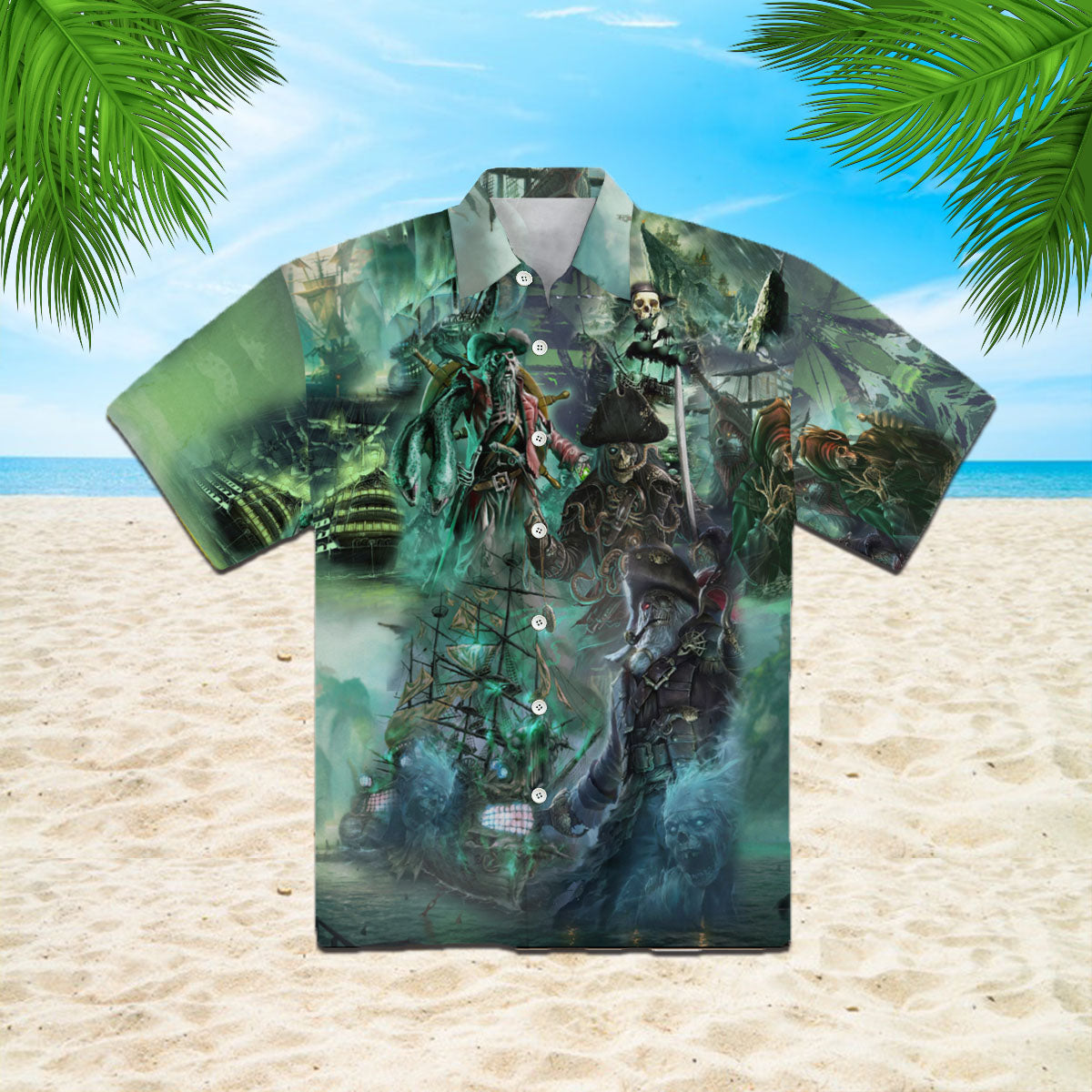 Oragontee Skull Pirates And Ghost Ships Halloween Hawaiian Shirt | For Men & Women | Adult | Wt1109