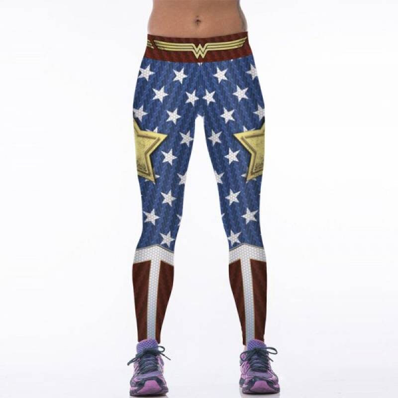 DC Wonder Women 3D Leggings, Superheroes Compression Pants