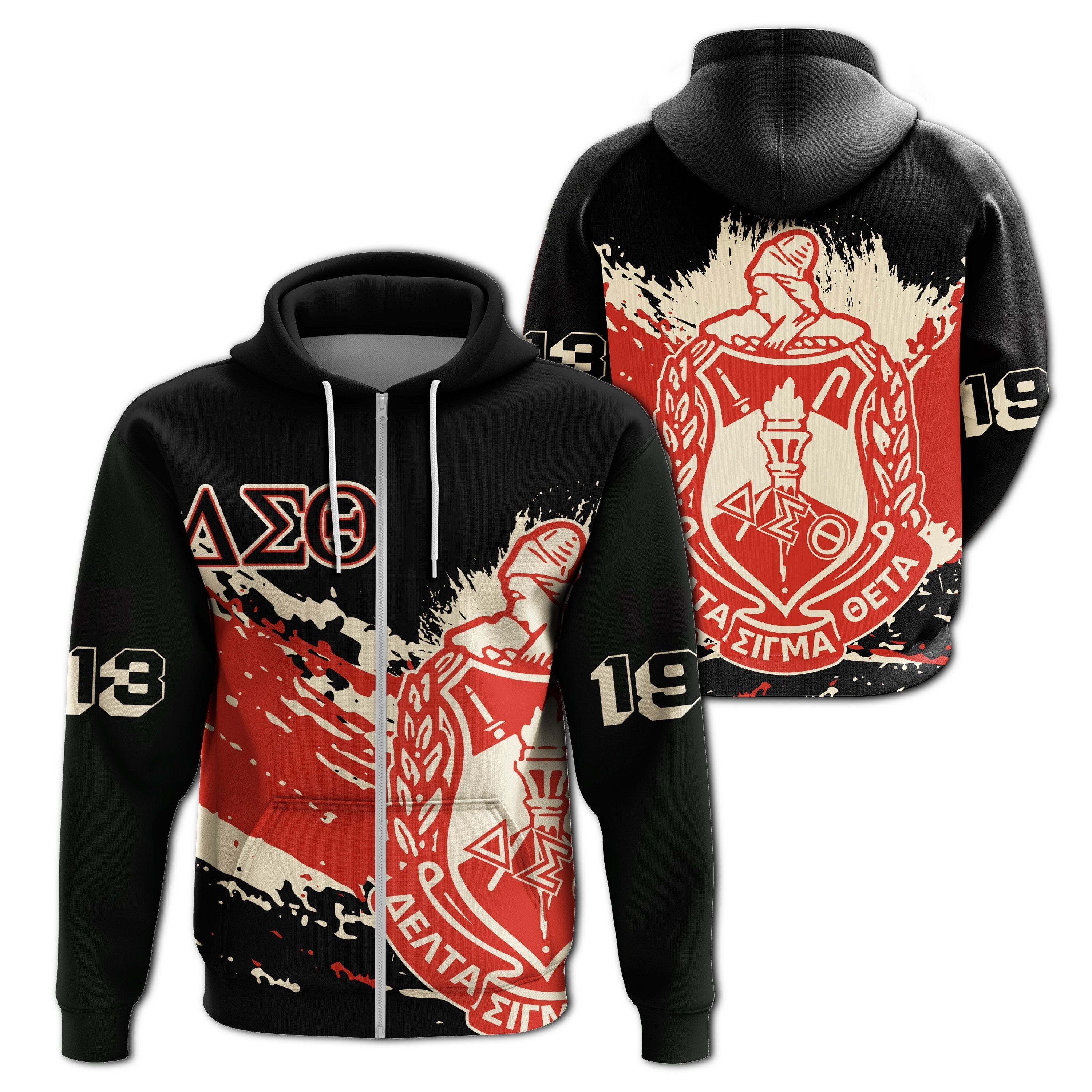 Greek Life Hoodie – Delta Sigma Theta Zip Hoodie – Tip Style