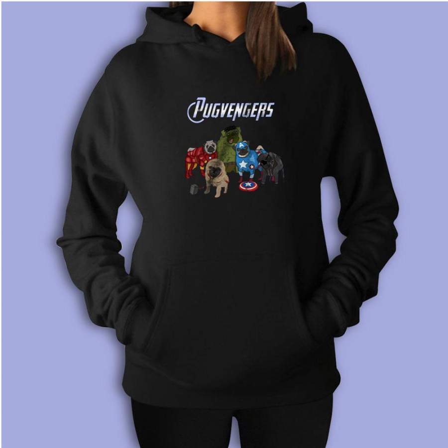 Pugvenger Superhero Animals Women’S Hoodie