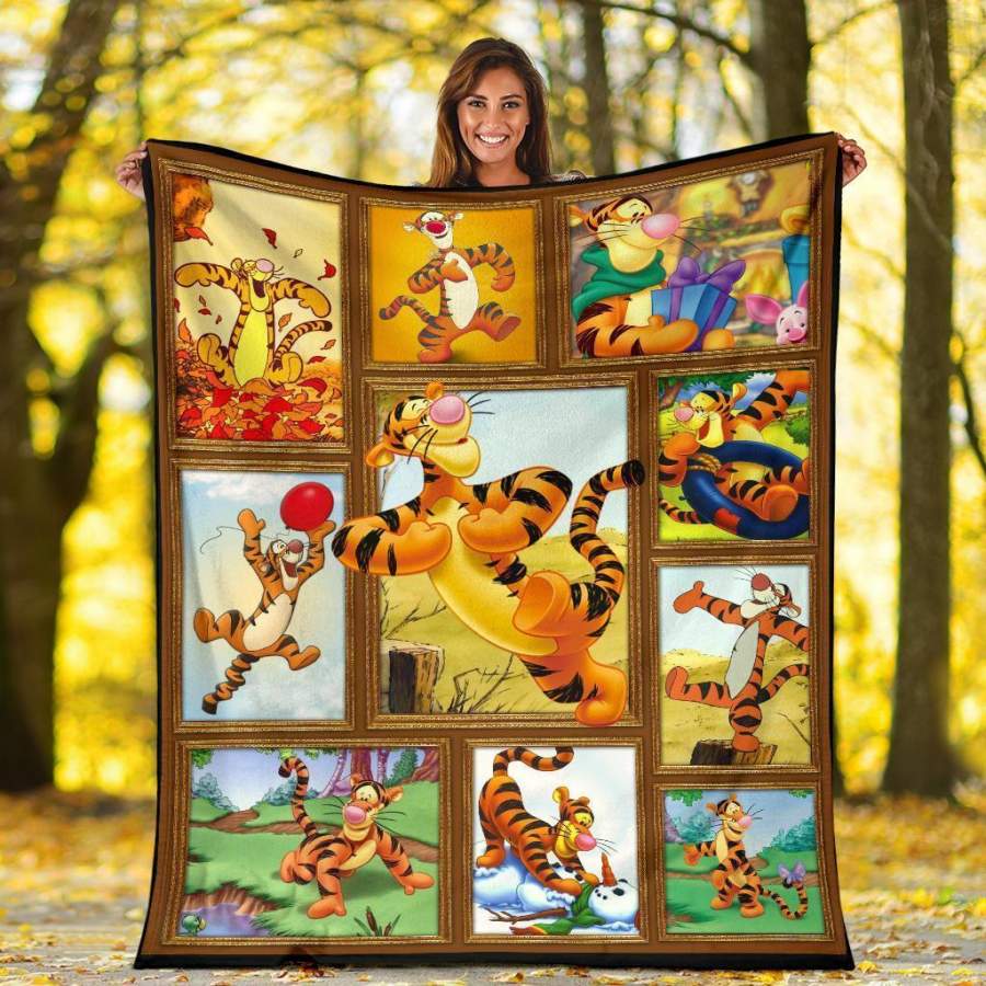 Tigger Fleece Blanket For Winnie The Pooh Friends Fan Gift Christmas Gift Ideas