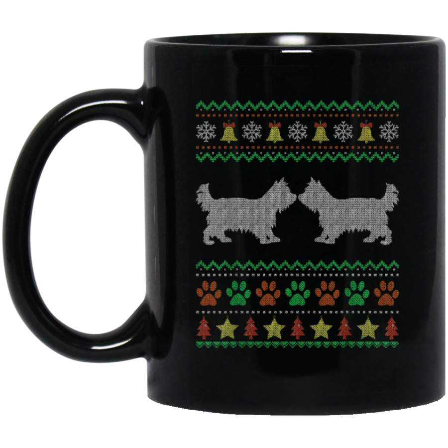 Ugly Christmas Yorkshire Terrier Xmas Pajamas Dog Lover Gift  11 oz 15 oz Mug Black