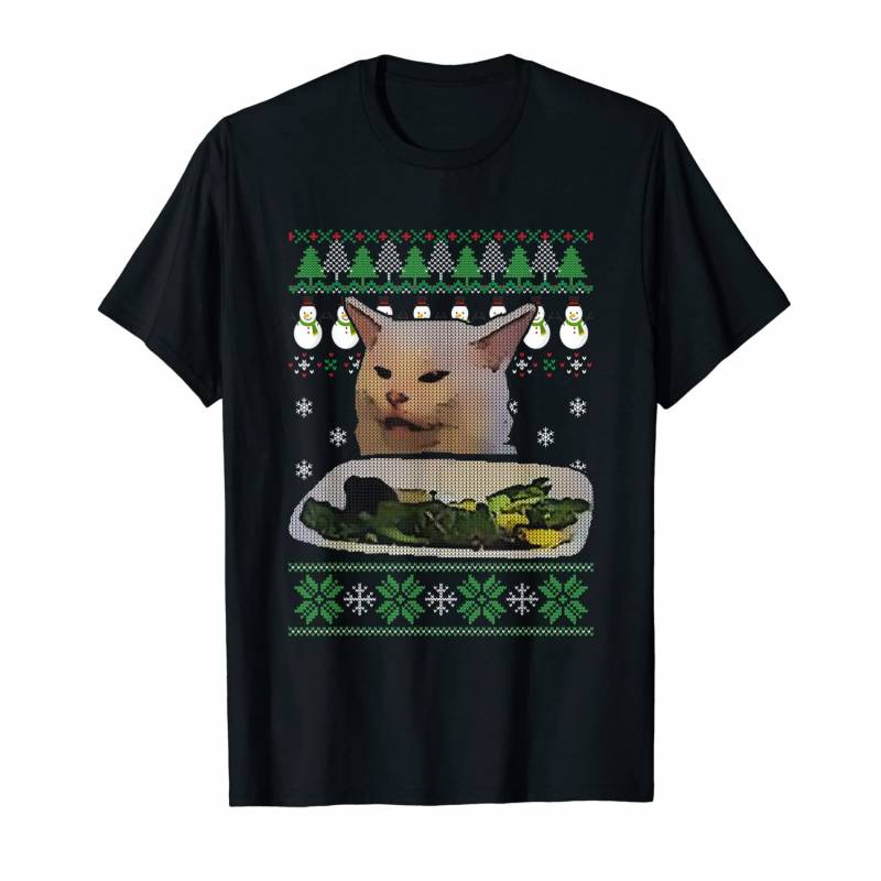 Yelling At A Cat Ugly Christmas Gift Sweater Meme T-shirt