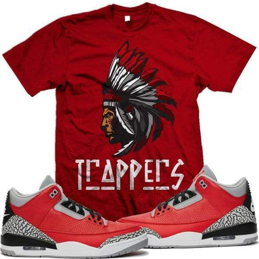 Jordan Retro 3 Red Cement Elephant Sneaker Shirt Tees to Match – TRAPPERS