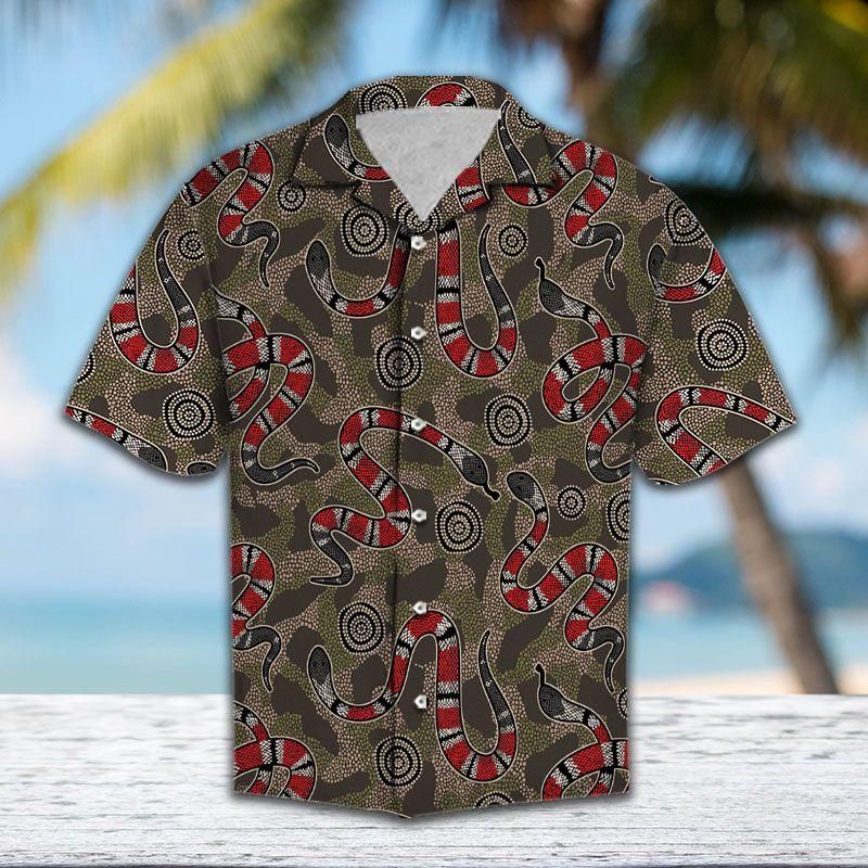 Aboriginal Snake Aloha Hawaiian Shirt Colorful Short Sleeve Summer Beach Casual Shirt For Men And Women