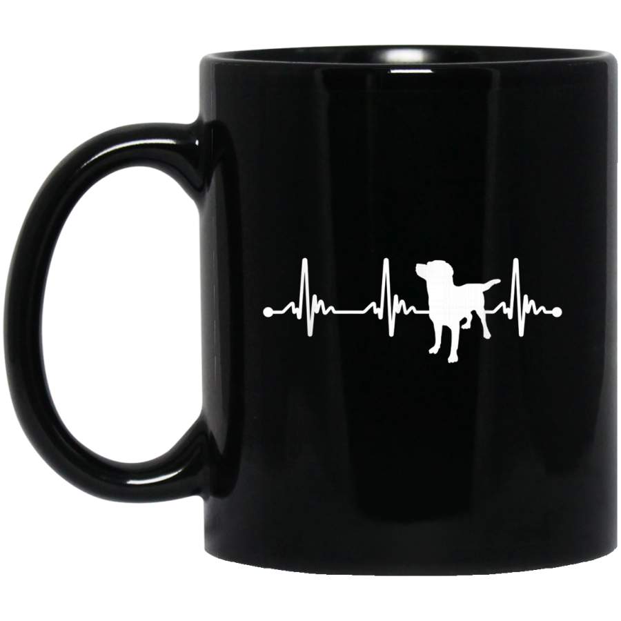 Labrador Retriever Puppy Heartbeat Black Mug