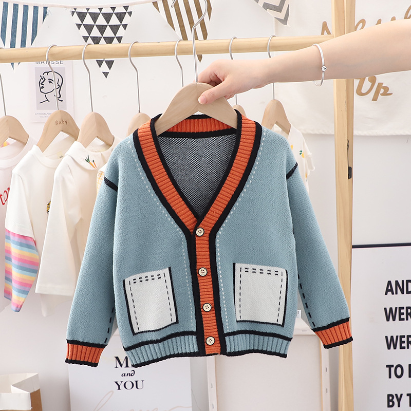 Baby Girls Sweater Cardigan Spring Autumn New Baby Sweater V-Neck Jacket Children Clothing Cardigans Kids Sweater Coat EY09223 alx