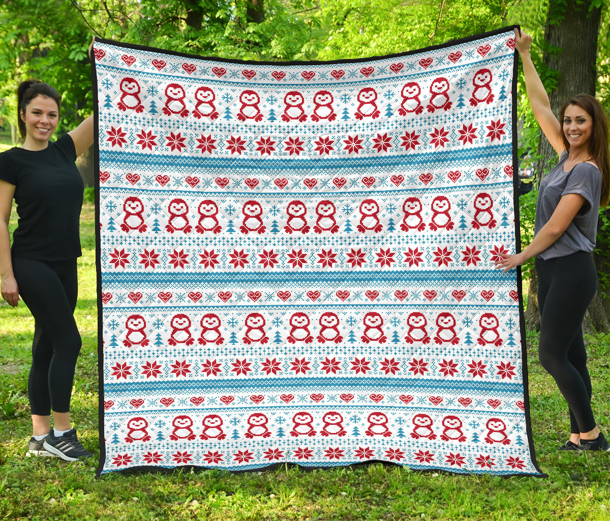 Penguin Sweater Printed Pattern Premium Quilt