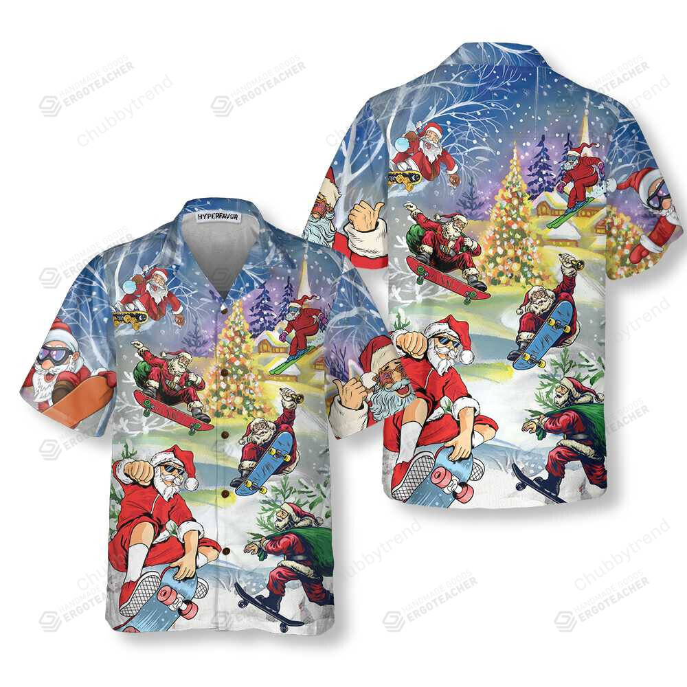 Christmas Come On Skateboard With Santa Hawaii Shirt Ha36294