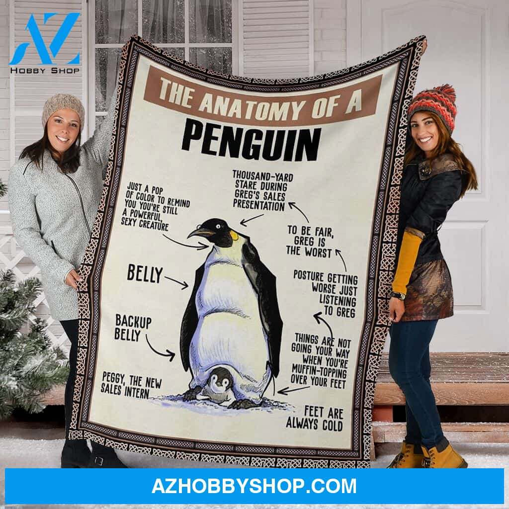 The Anatomy Of A Penguin Anatomy Fleece Blanket