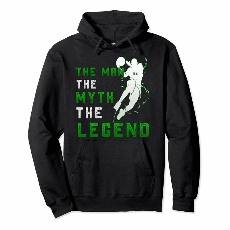 the man the myth the legend 34 Milwaukee Basketball Bucks Pullover Hoodie