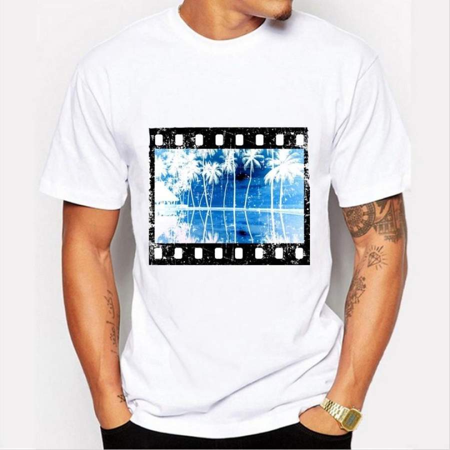 Hot Fashion Men ‘S T – Shirt Personalized Film Pattern Printing Casual Short – Sleeved Round Neck T – Shirt
