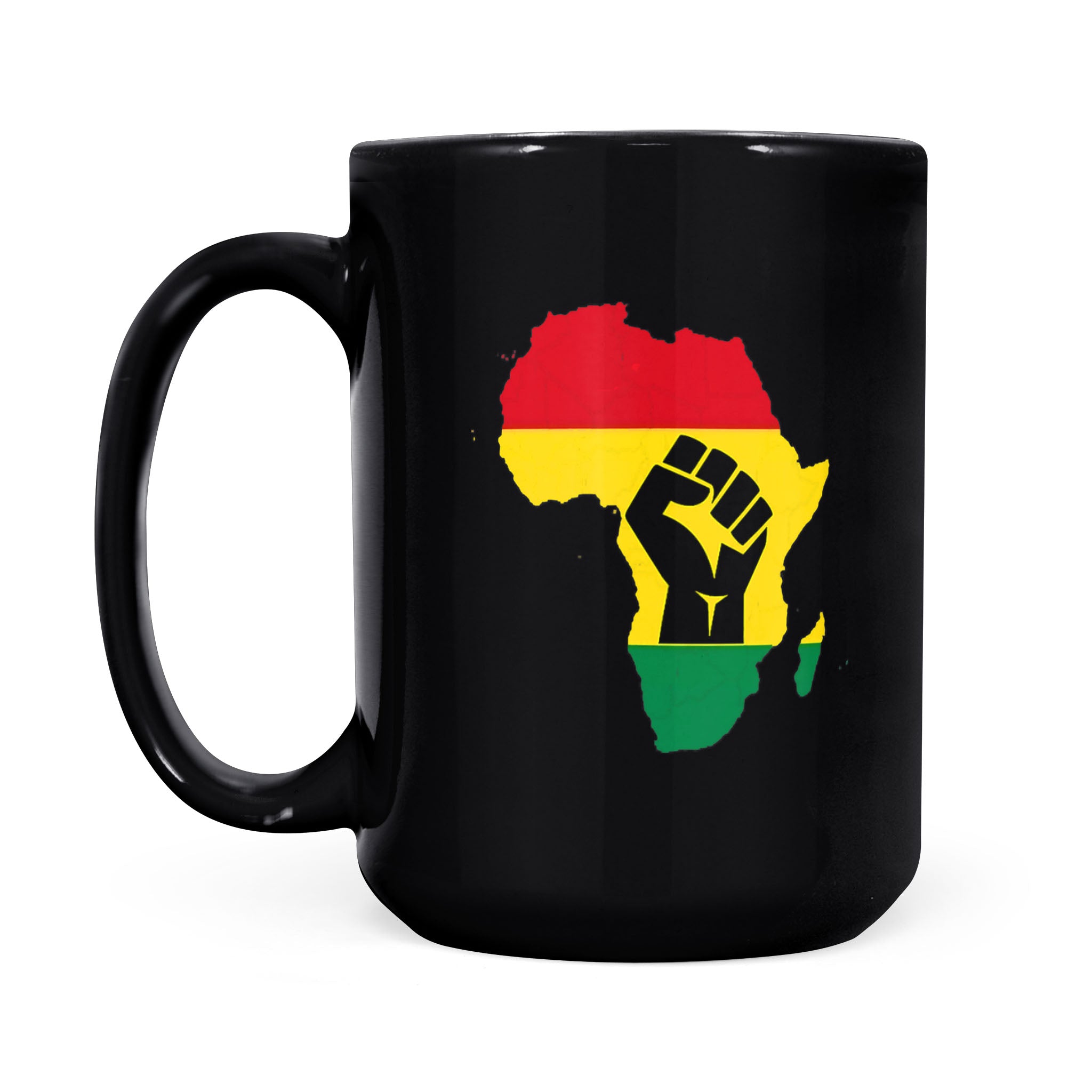 Africa Map Fist Black History Month African American – Black Mug