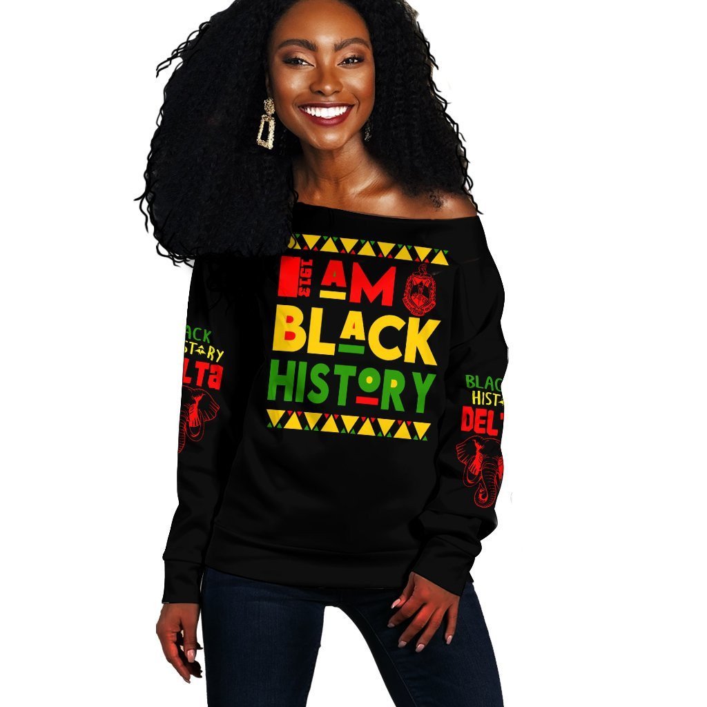 Sorority Sweatshirt – Black History Delta Sigma Theta Off Shoulder Sweatshirt