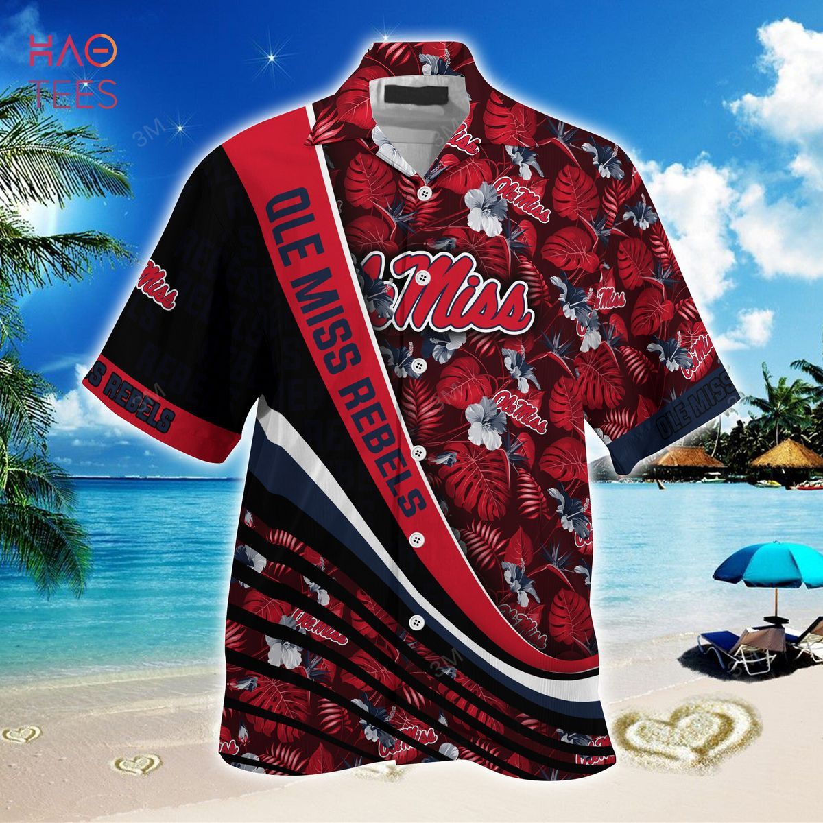 NCAA Ole Miss Rebels Red Blue Trendy Hawaiian Shirt V2 Aloha Shirt