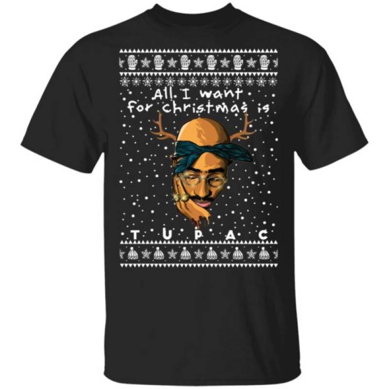 Tupac Rapper Ugly Christmas Sweater Hoodie Ls