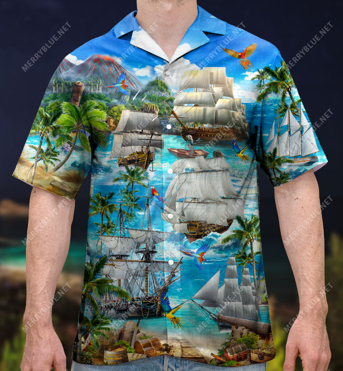 Sailing Ship In The Sea Unisex Hawaii Shirt Ha77486