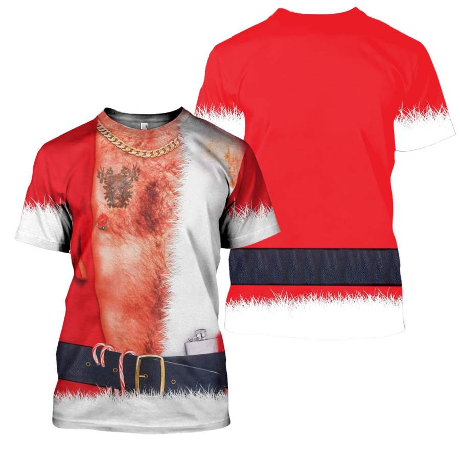 3D All Over Printed Hairy Chest Ugly Christmas Shirts and Shorts