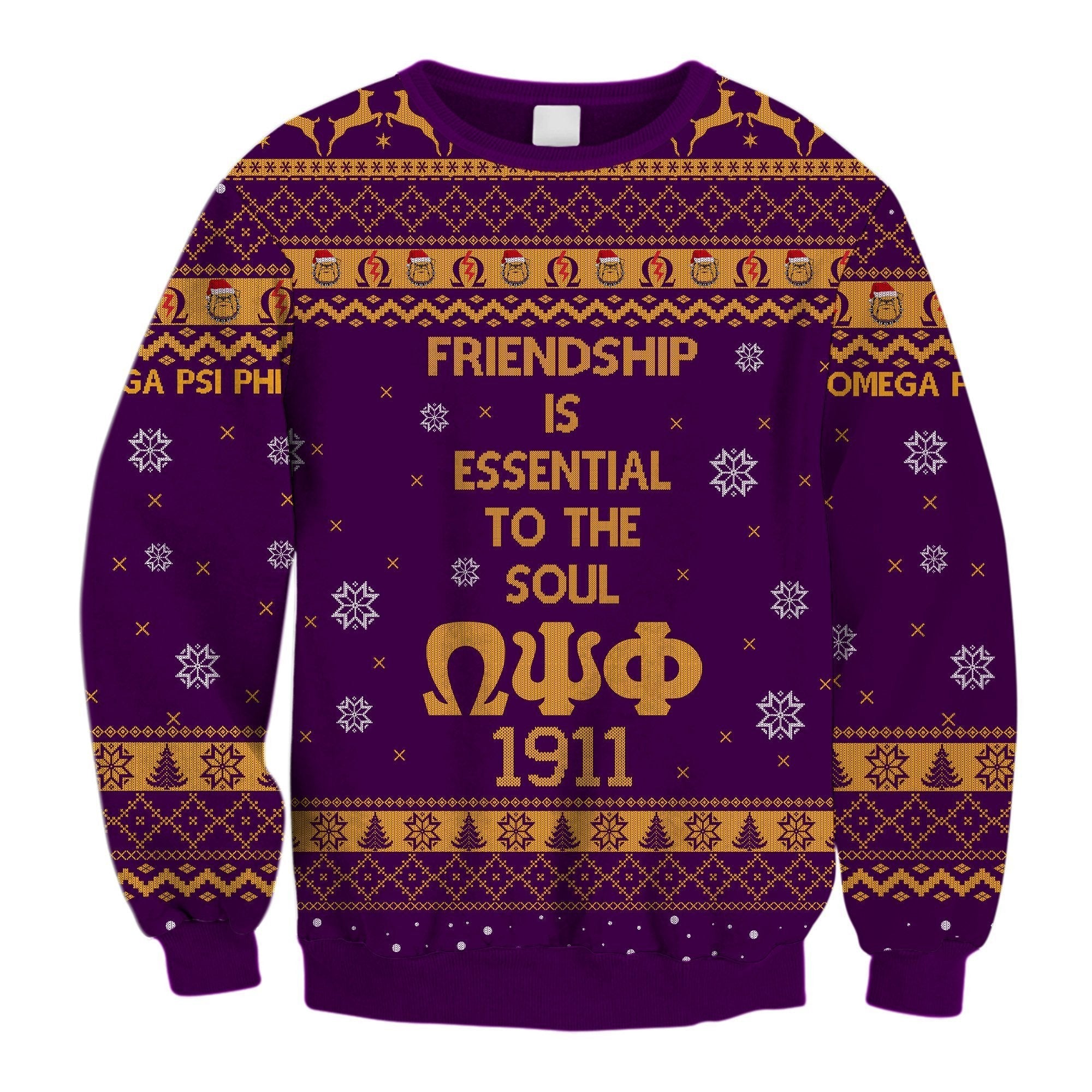 Fraternity Sweatshirt – Omega Psi Phi Christmas Lover Ugly Christmas Crewneck Sweatshirt