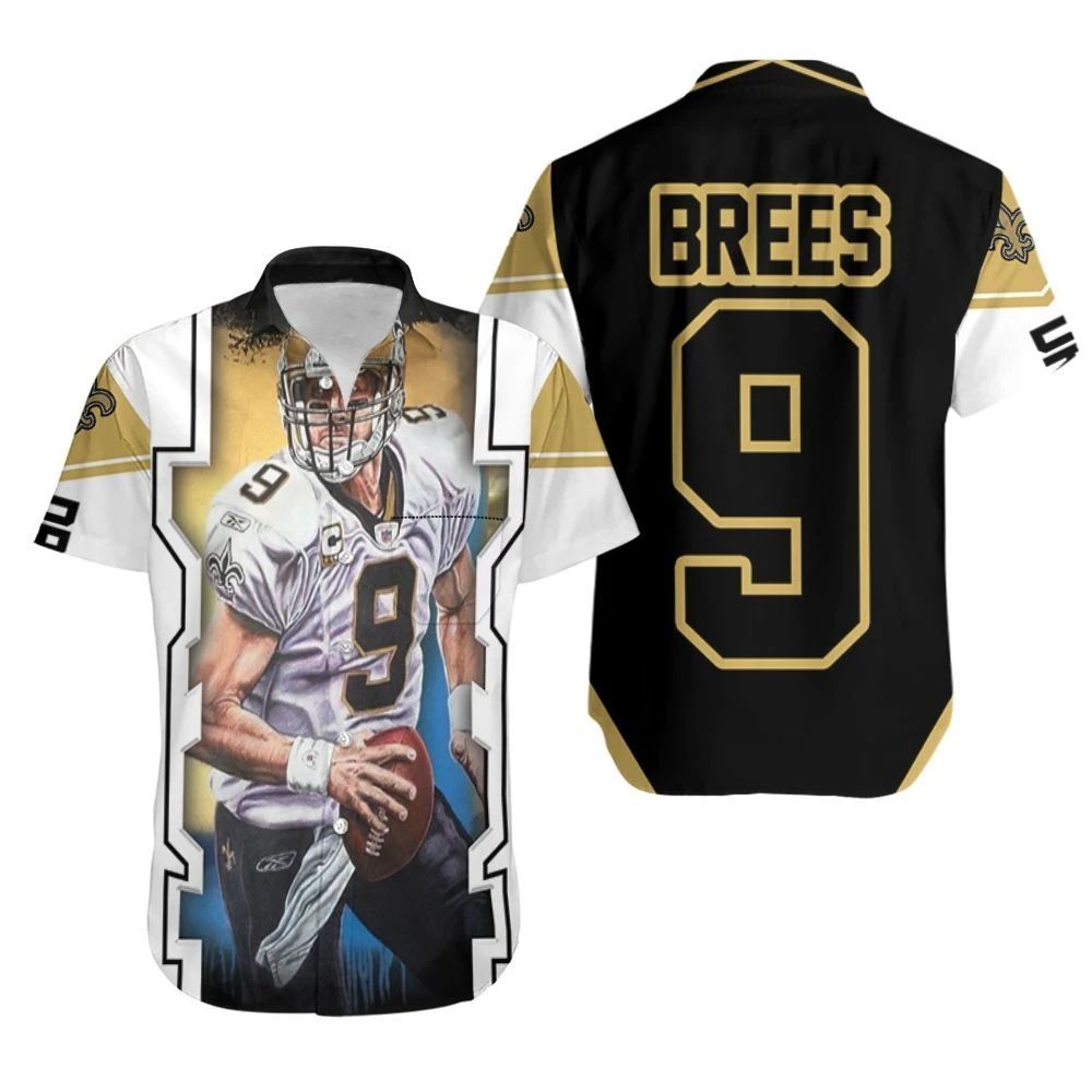 Drew Brees New Orleans Saints Colorful Background Hawaiian Shirt Combo Beach