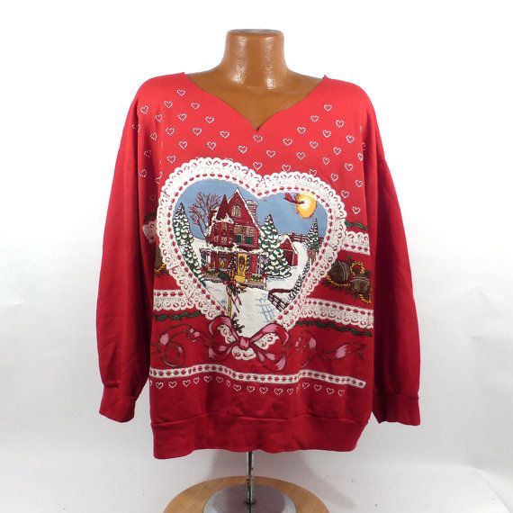 Ugly Christmas Vintage Heart Party Xmas Tacky Holiday Shirt