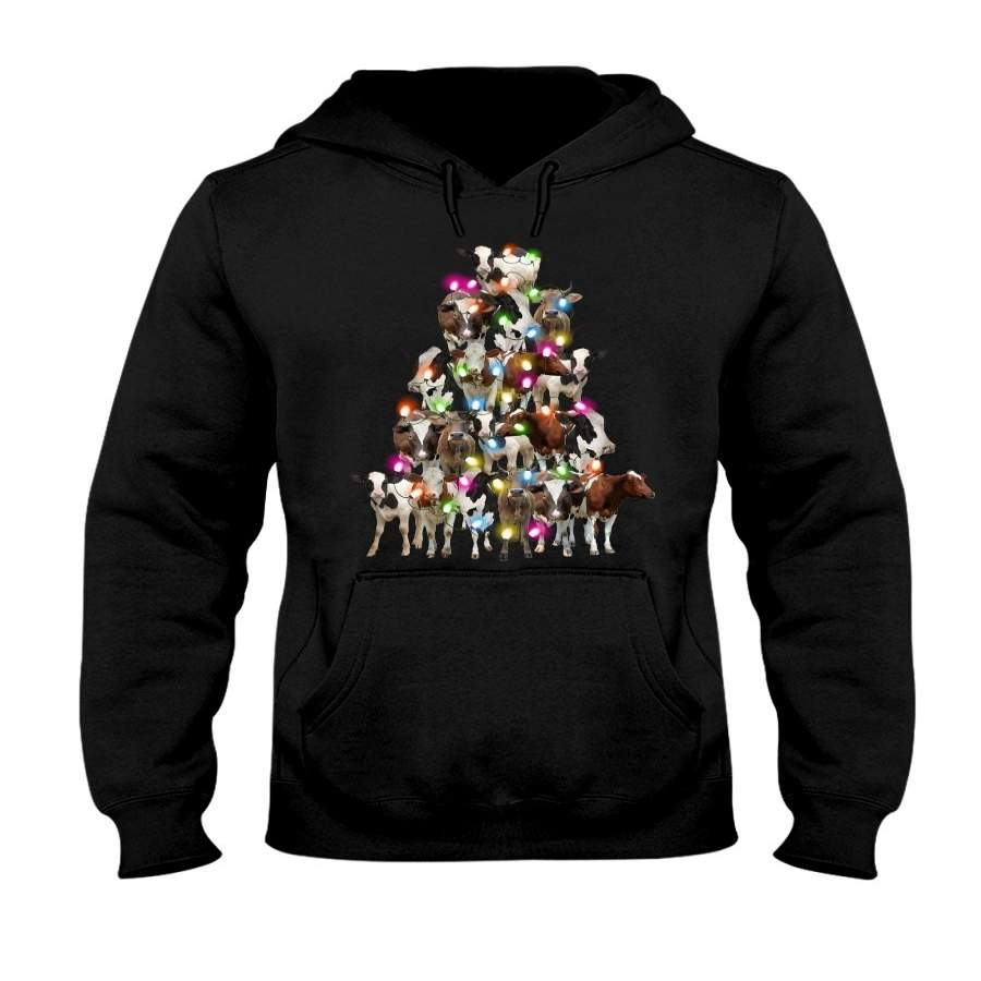 Cow Christmas Funny Tree Hoodie