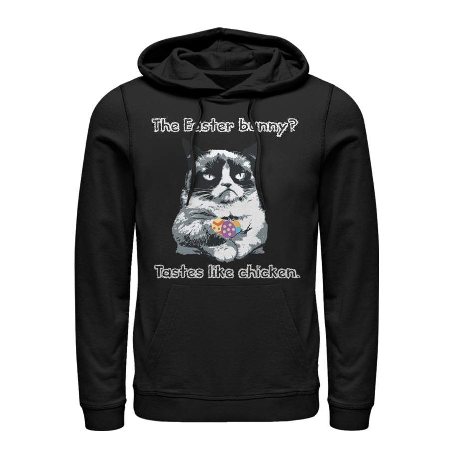 Grumpy Cat Men’s Tastes Like Chicken  Lightweight Hoodie Black