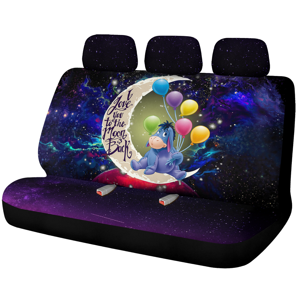 Eeyore Winnie The Pooh Love You To The Moon Galaxy Premium Custom Car Back Seat Covers Decor Protectors