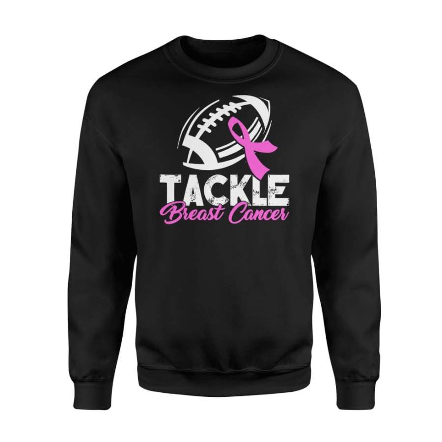 Tackle Breast Cancer Shirt Awareness Football Survivor Gift Shirt For Men Women – Standard Fleece Sweatshirt