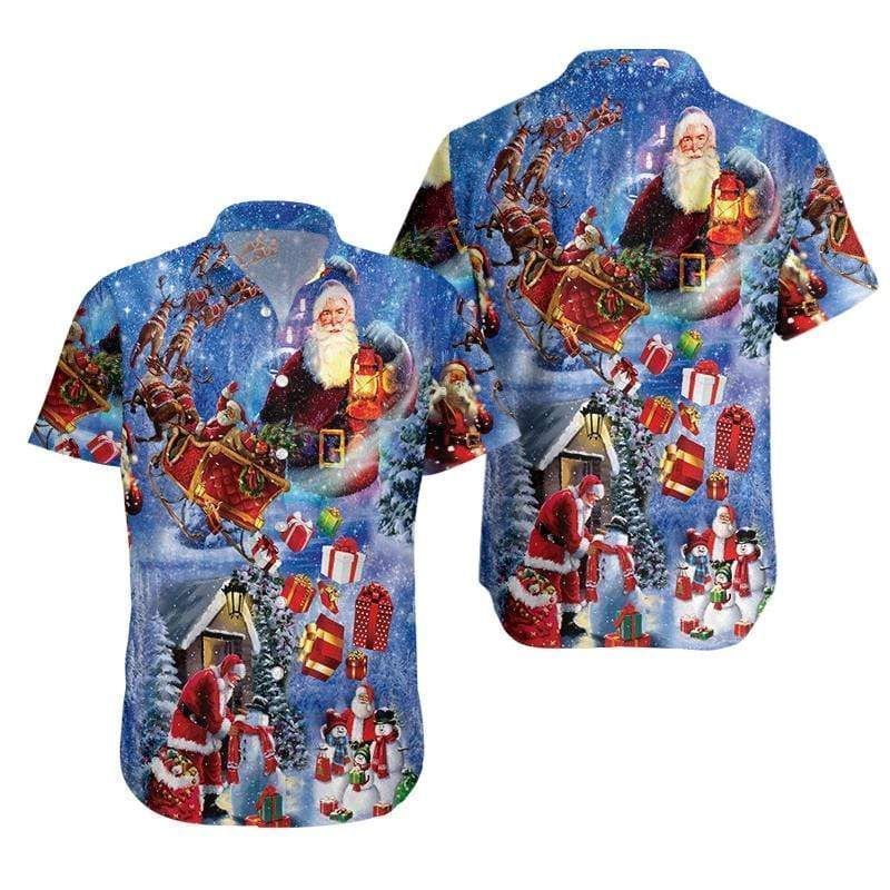 Shop Santa Claus Give Gifts To Good Kids Hawaii Aloha Shirts Ha92755