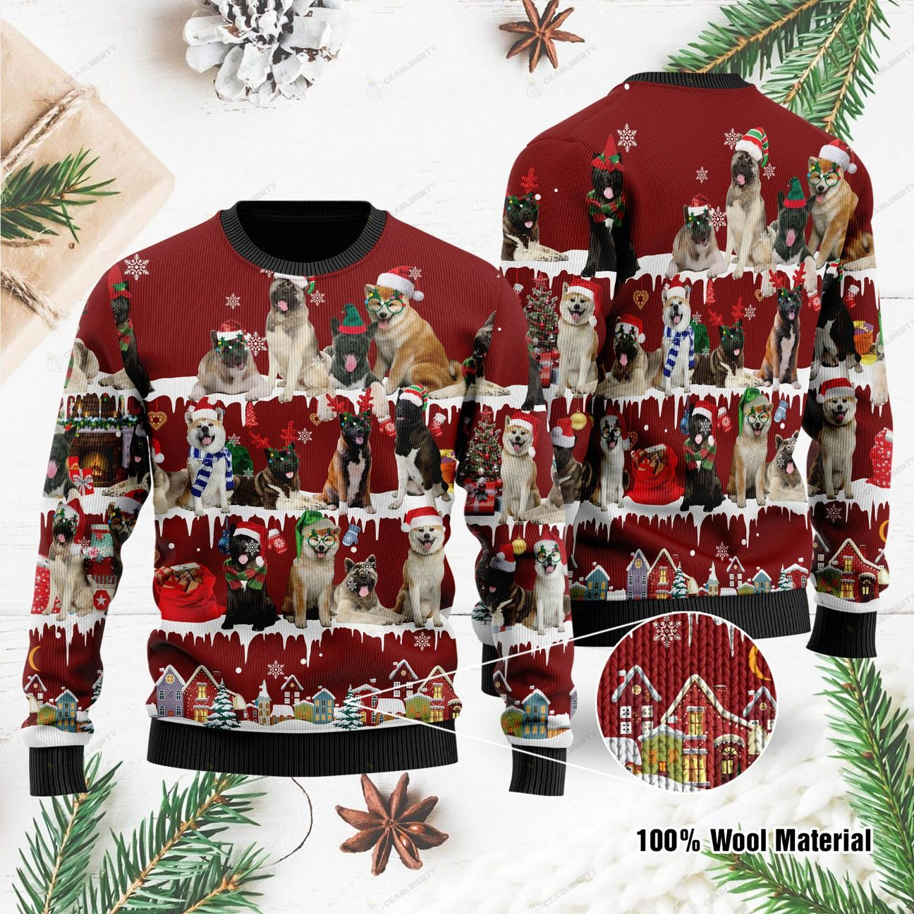 Akita Ugly Christmas Sweater | Unisex | Adult | Us1066