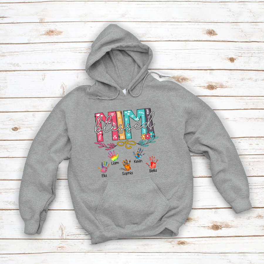 Blessed Mimi Flower Custom Hands Hoodie