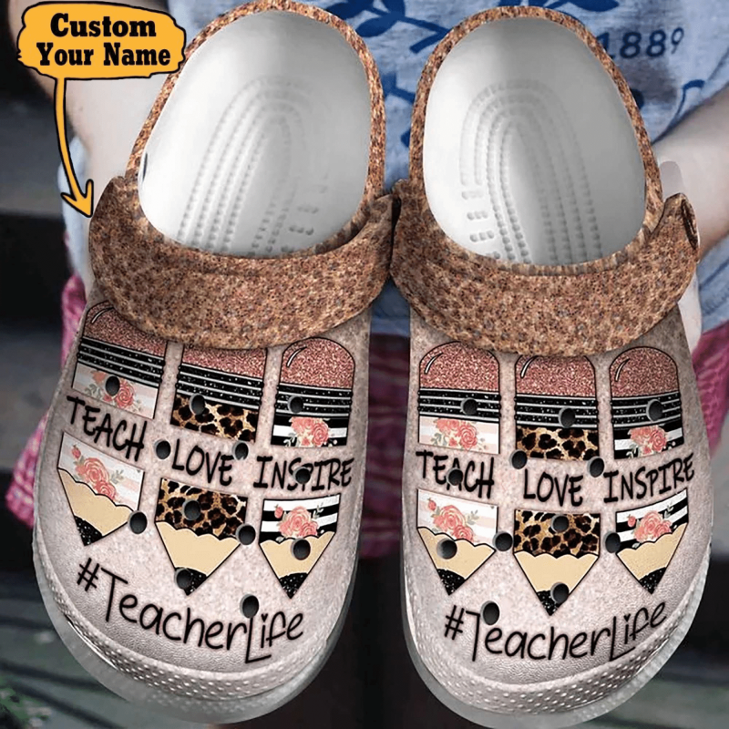 Teacher Life Teach Love Inspire Gifts For Crayon Pencil Unisex Teacher