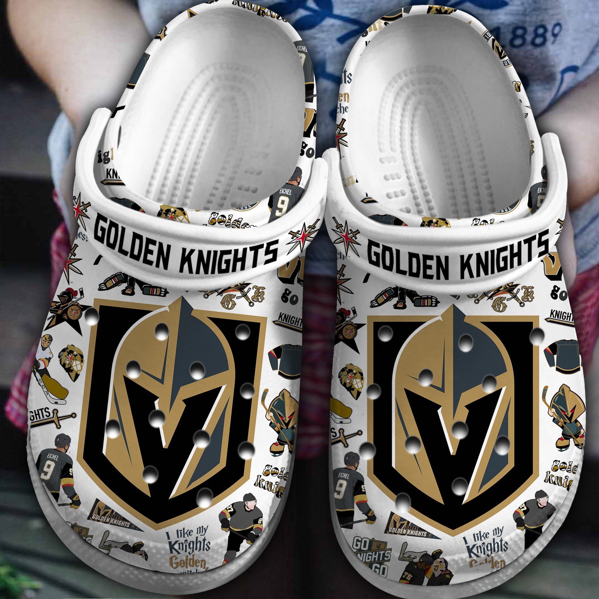 Vegas Golden Knights NHL Ice hockey Sport Crocss Crocband Clogs Shoes Comfortable For Men Women and Kids