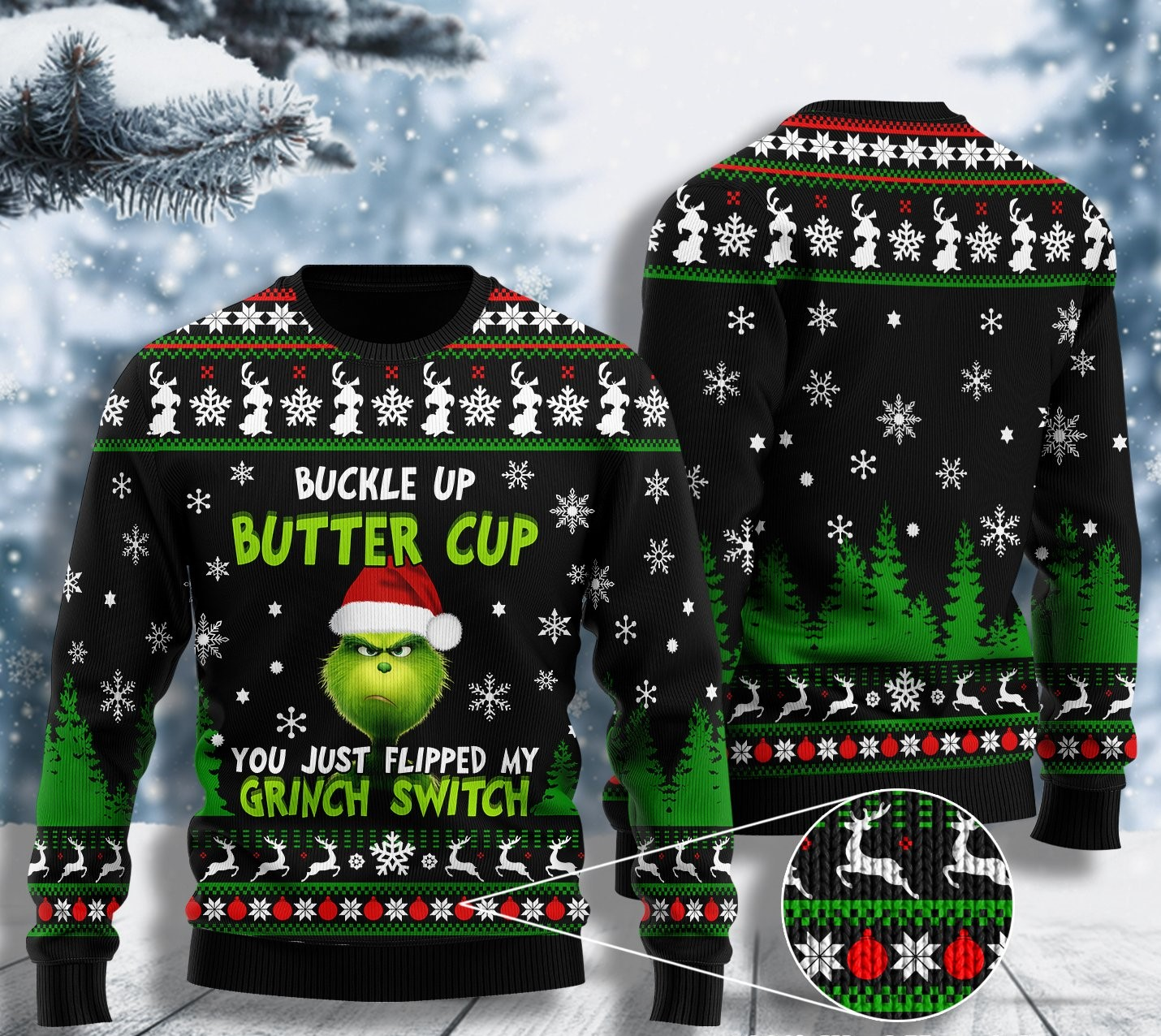 Buckle Up Buttercup Ugly Christmas Sweater | Unisex | Adult | Us3038