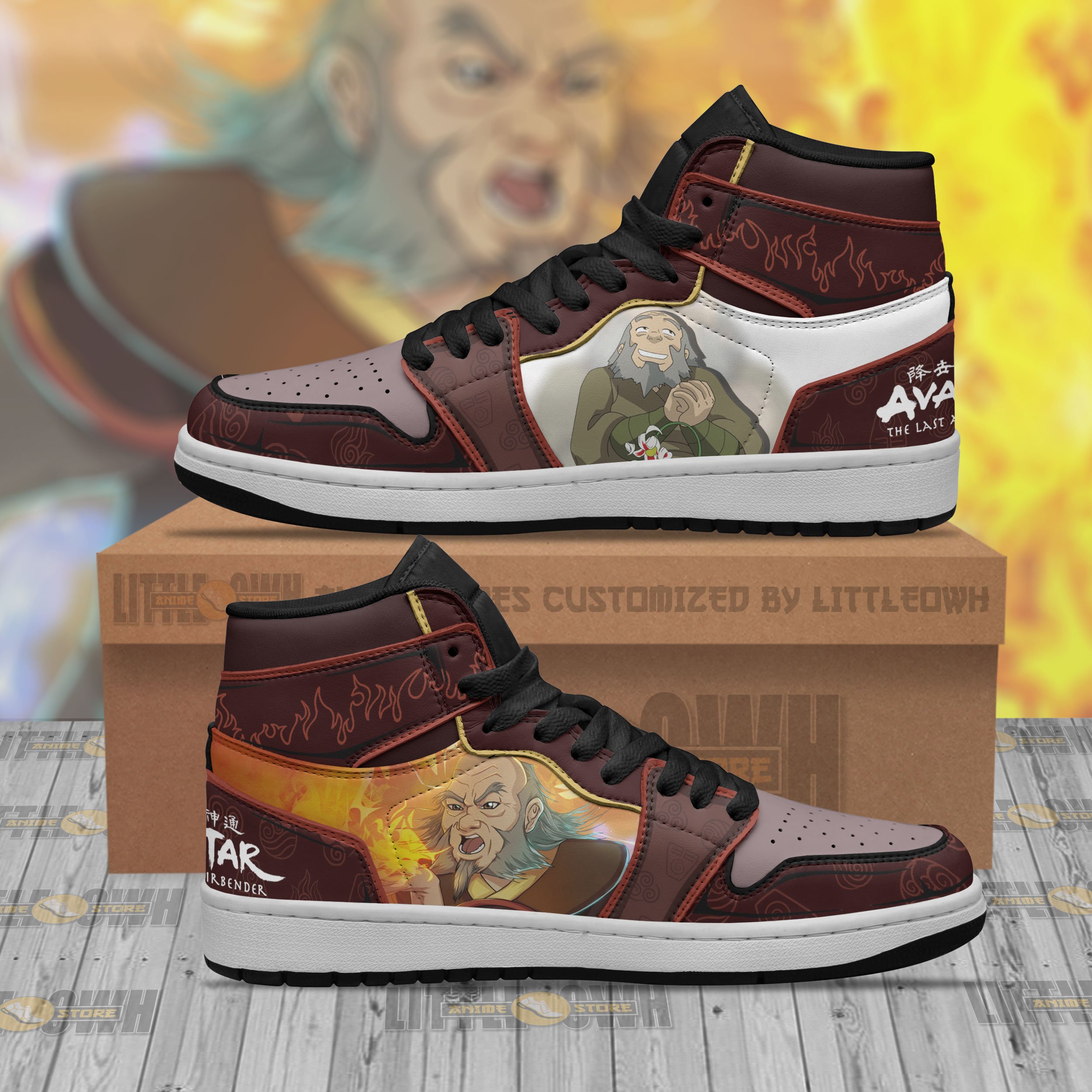 Iroh Jd Sneakers Custom Avatar: The Last Airbender Anime Shoes ...