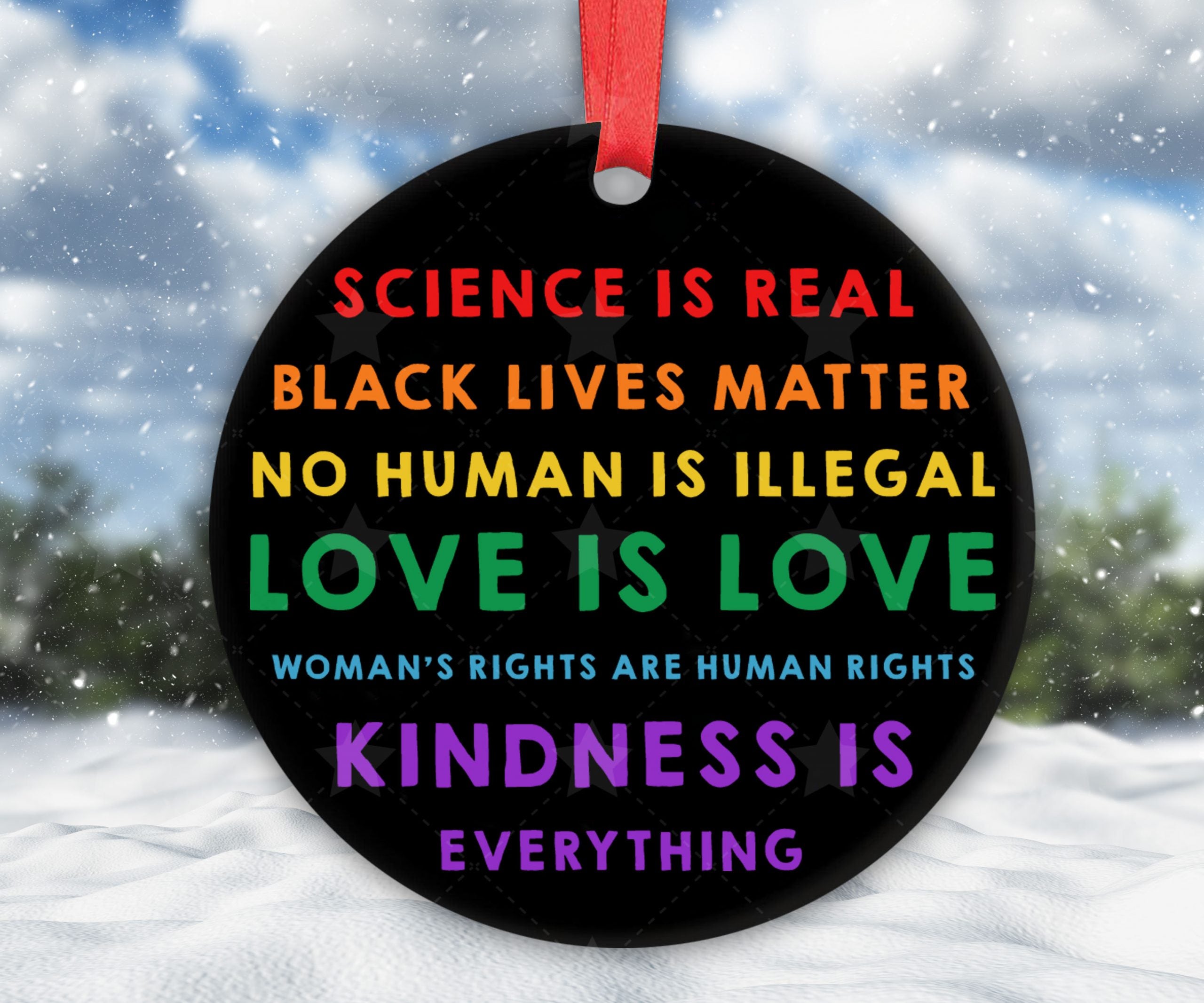 Science Is Real Black Lives Matter,  Womens Rights Lgbt Ornament