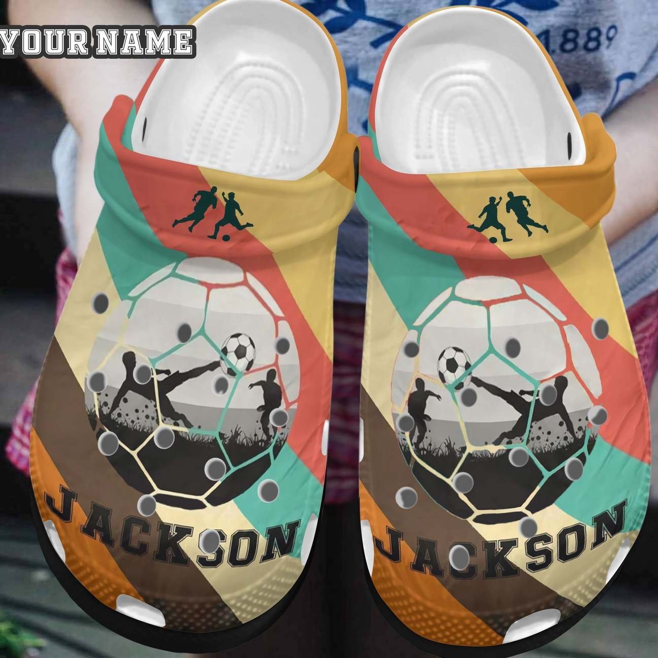 Soccer Personalized Clog, Custom Name, Text, Color, Number Fashion Style For Women, Men, Kid, Print 3D I Love Playing Soccer 9