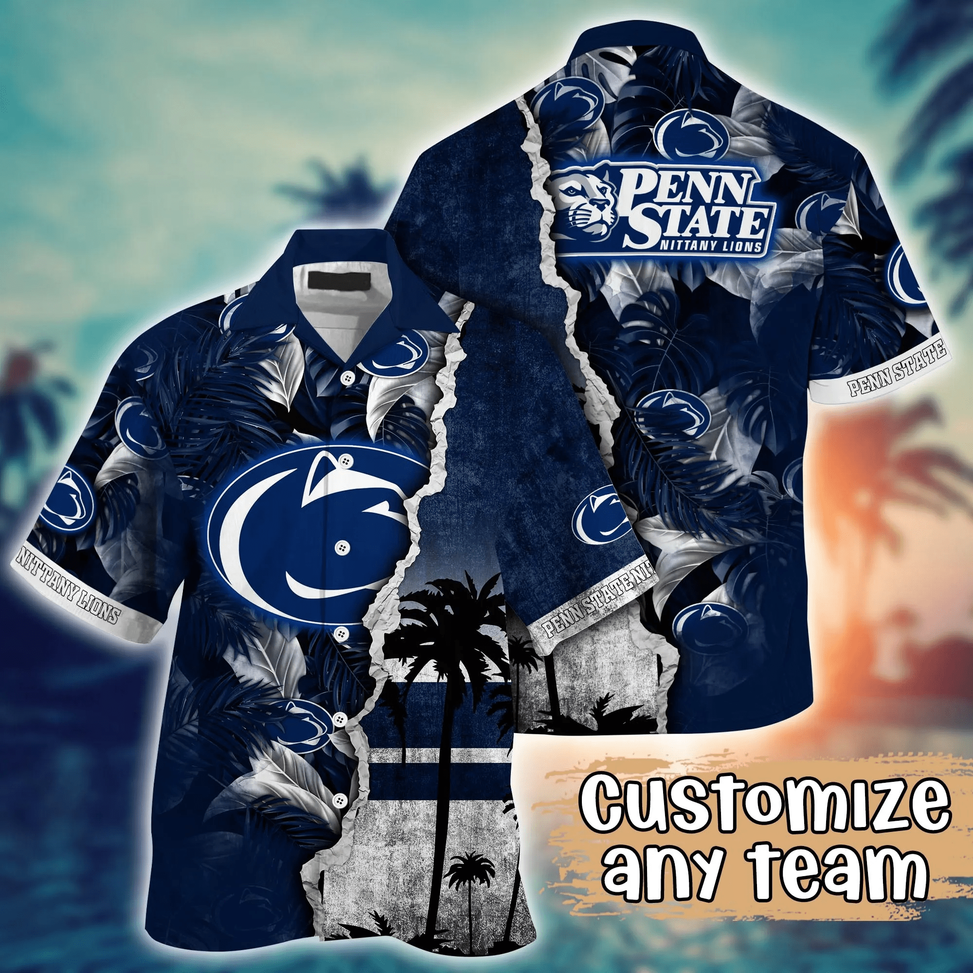 Penn State Nittany Lions NCAA Hawaiian Shirt Custom Surfing Aloha Shirt