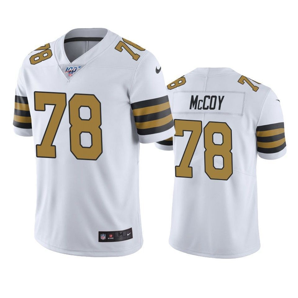 New Orleans Saints Erik Mccoy White 100Th Season Color Rush 3D Jersey